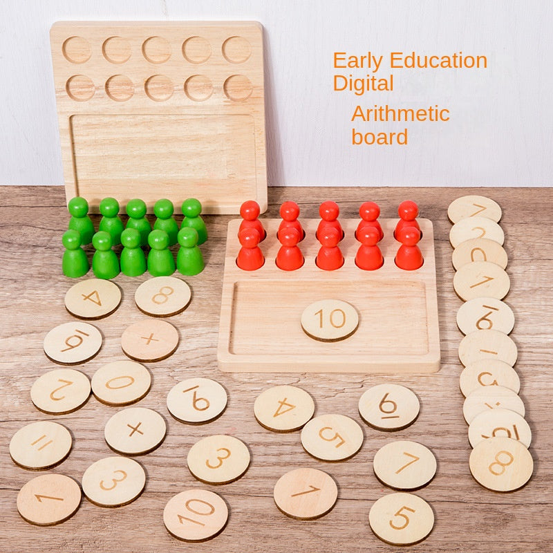 Wooden Ten Frame Math Toy for Early Number Skills