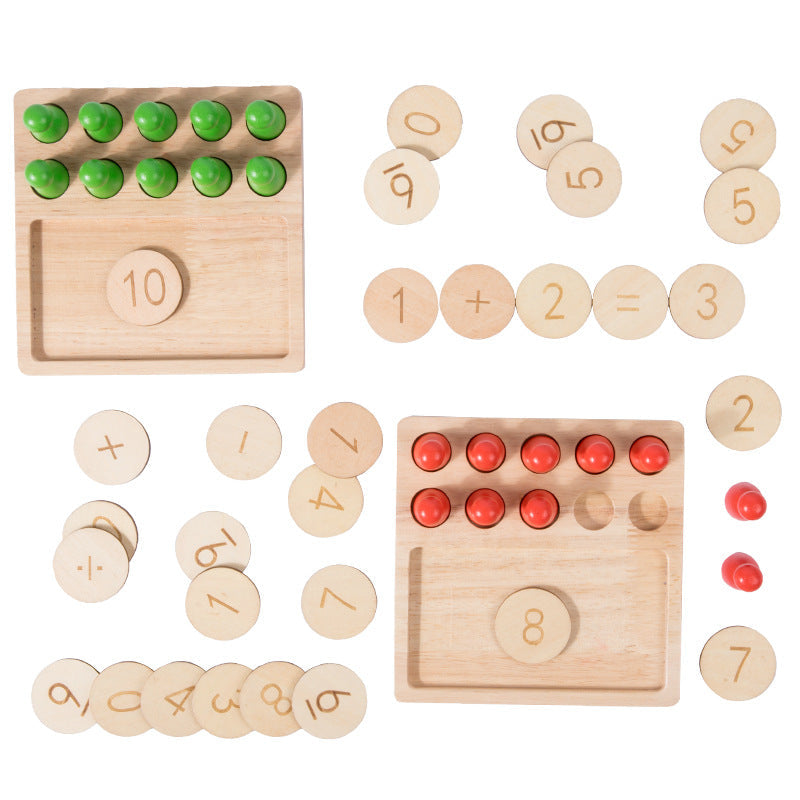 Wooden Ten Frame Math Toy for Early Number Skills