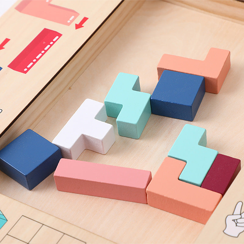 Wooden Tetris Puzzle Game for Kids’ Spatial Thinking
