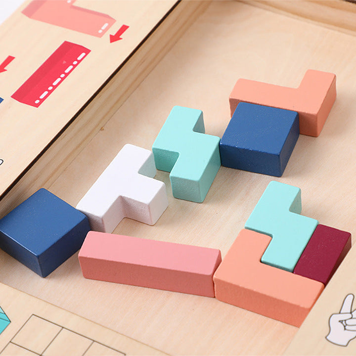 Wooden Tetris Puzzle Game for Kids’ Spatial Thinking