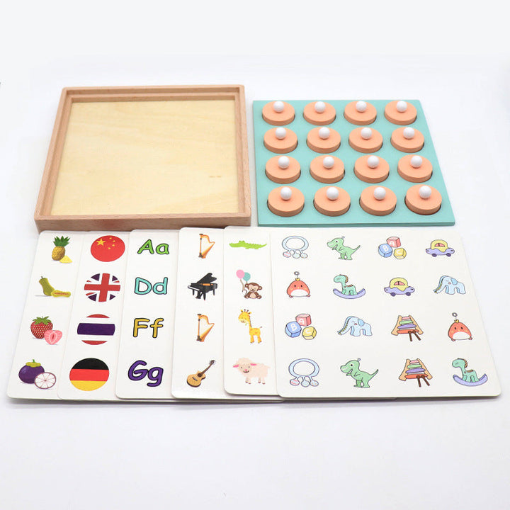 Wooden Memory Matching Game for Preschool Learning