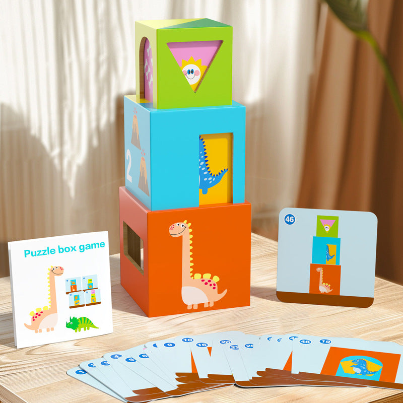 Wooden Puzzle Box Game for Spatial Thinking Skills