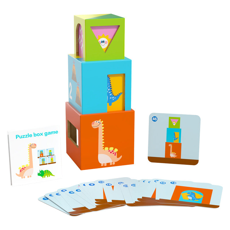 Wooden Puzzle Box Game for Spatial Thinking Skills