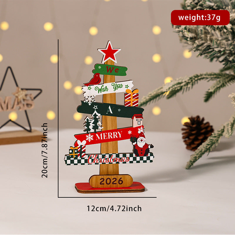 Wooden Christmas Tabletop Decoration for Cheerful Charm