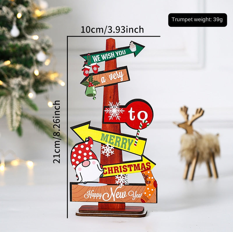 Wooden Christmas Tabletop Decoration for Cheerful Charm