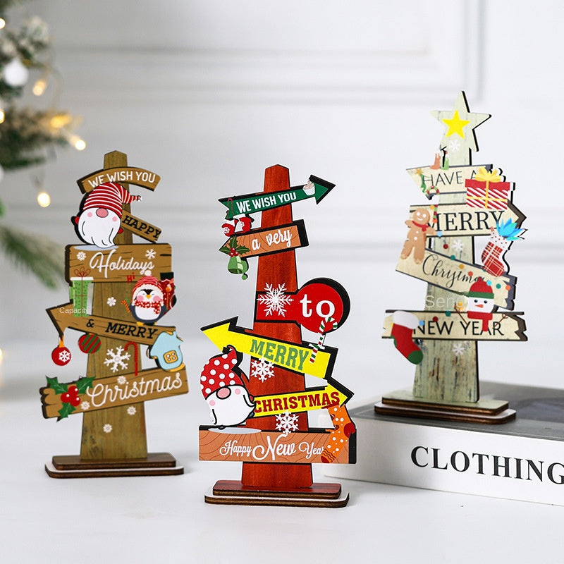 Wooden Christmas Tabletop Decoration for Cheerful Charm