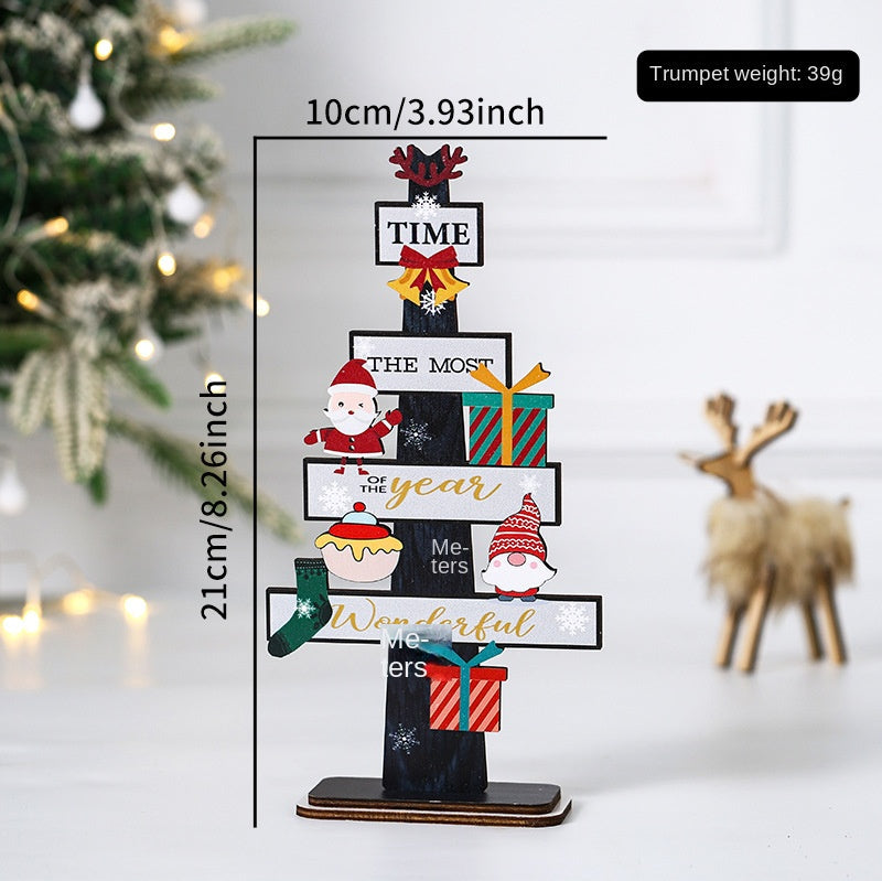Wooden Christmas Tabletop Decoration for Cheerful Charm