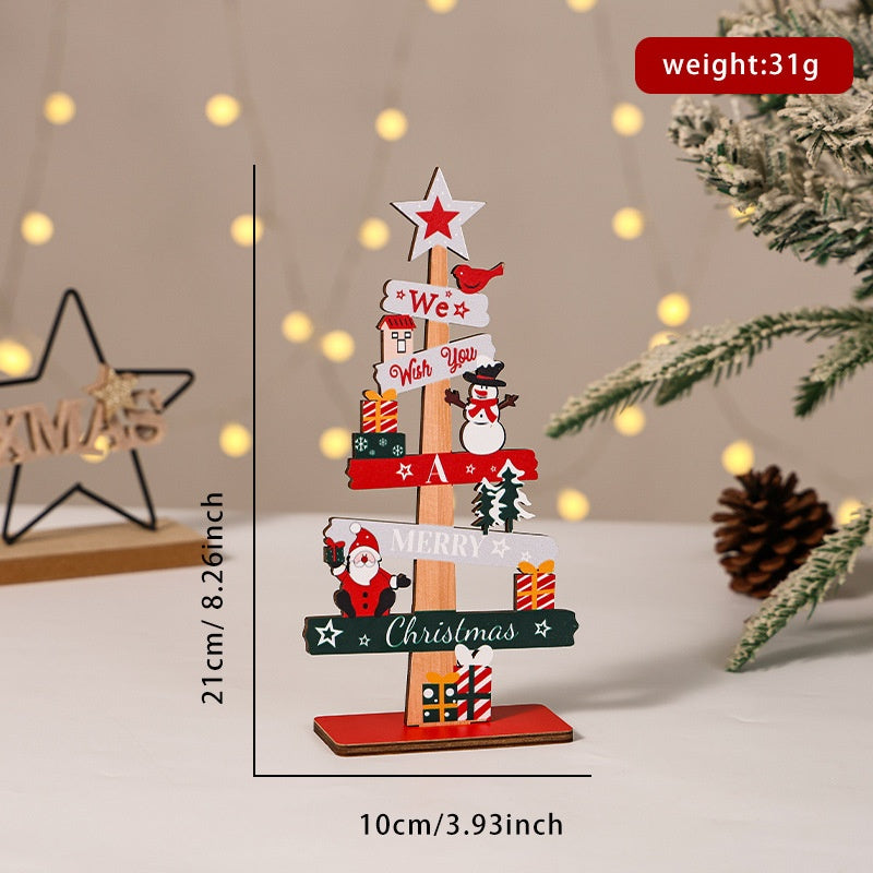 Wooden Christmas Tabletop Decoration for Cheerful Charm