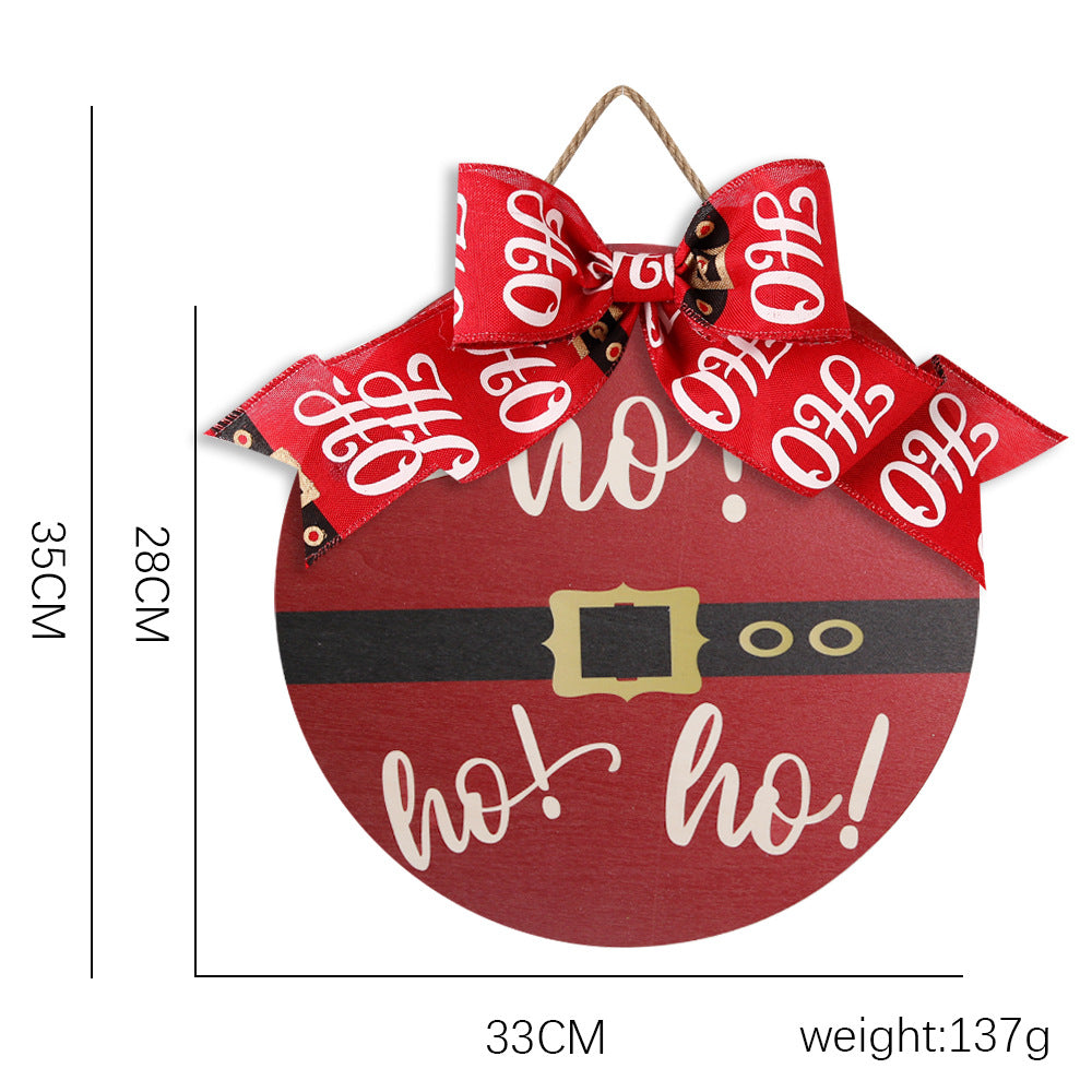Wooden Christmas Door Hanging Ornament, Rustic Decor