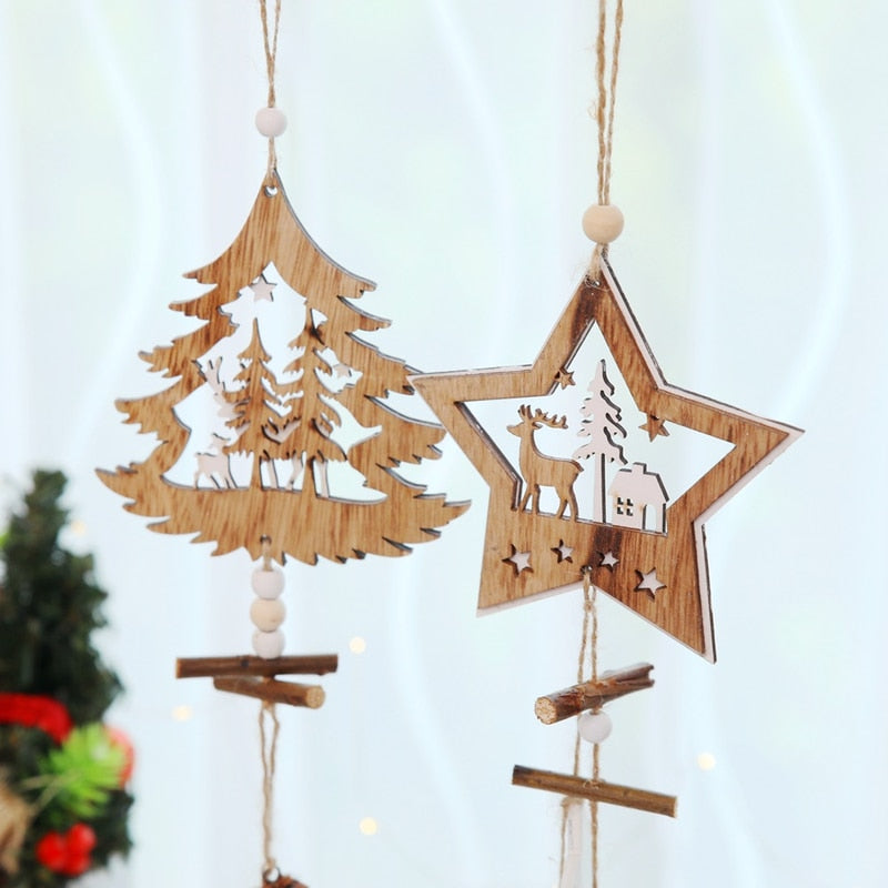 Wooden Christmas Ornaments for Cozy Rustic Home Decor