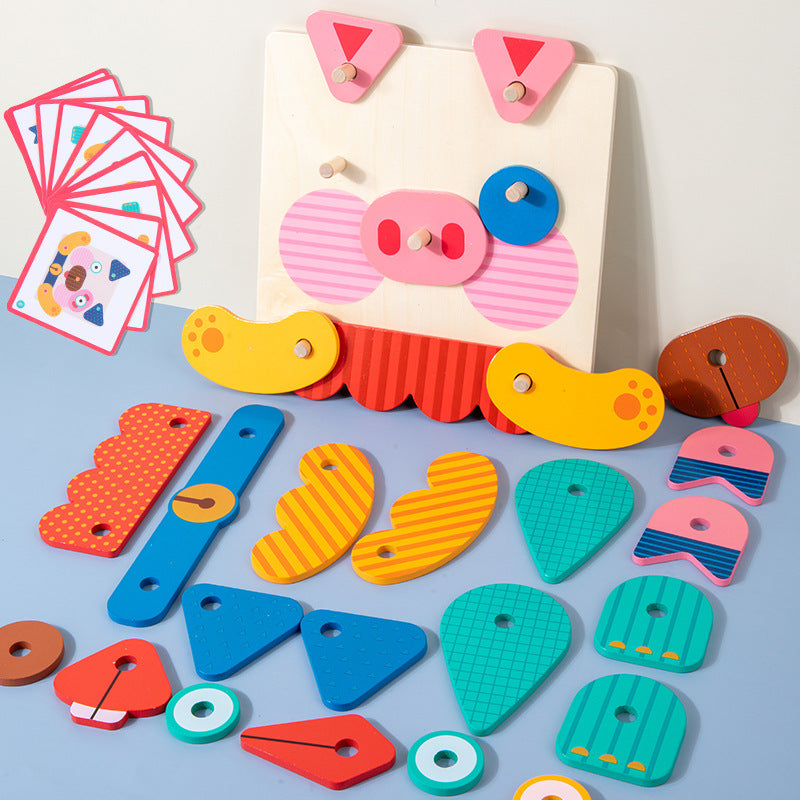 Wooden Animal Puzzle Toy for Creative Screen-Free Play