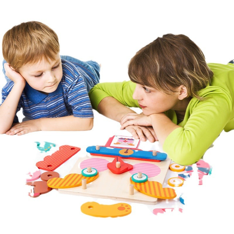 Wooden Animal Puzzle Toy for Creative Screen-Free Play