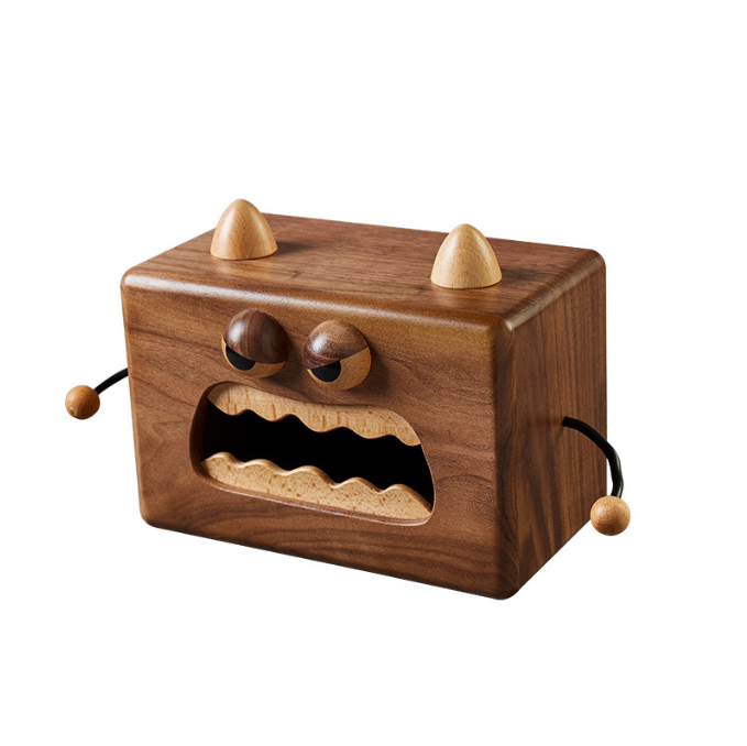 Wooden Monster Tissue Box Cover for Playful Home Decor