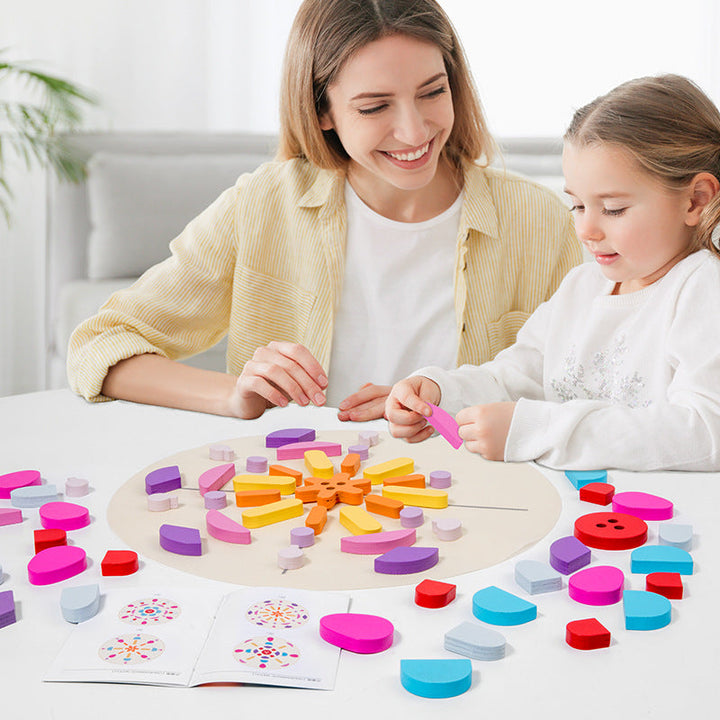 Wooden Puzzle Blocks for Creative Pattern Building