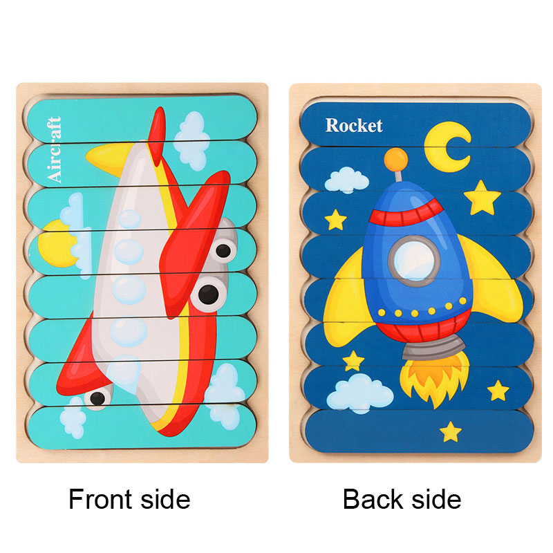 Wooden Strip Puzzle Toy for Screen-Free Learning Play