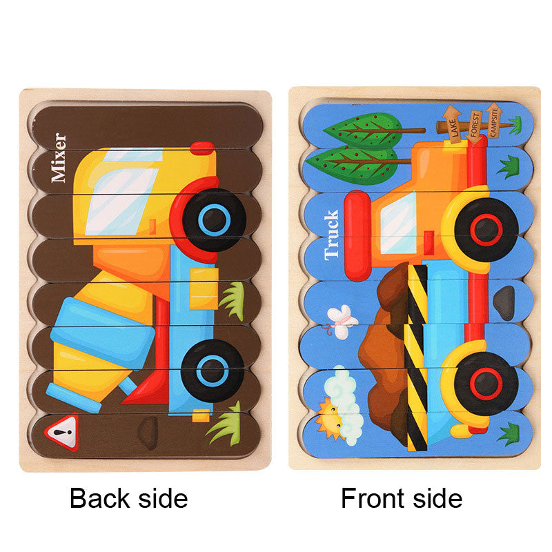 Wooden Strip Puzzle Toy for Screen-Free Learning Play