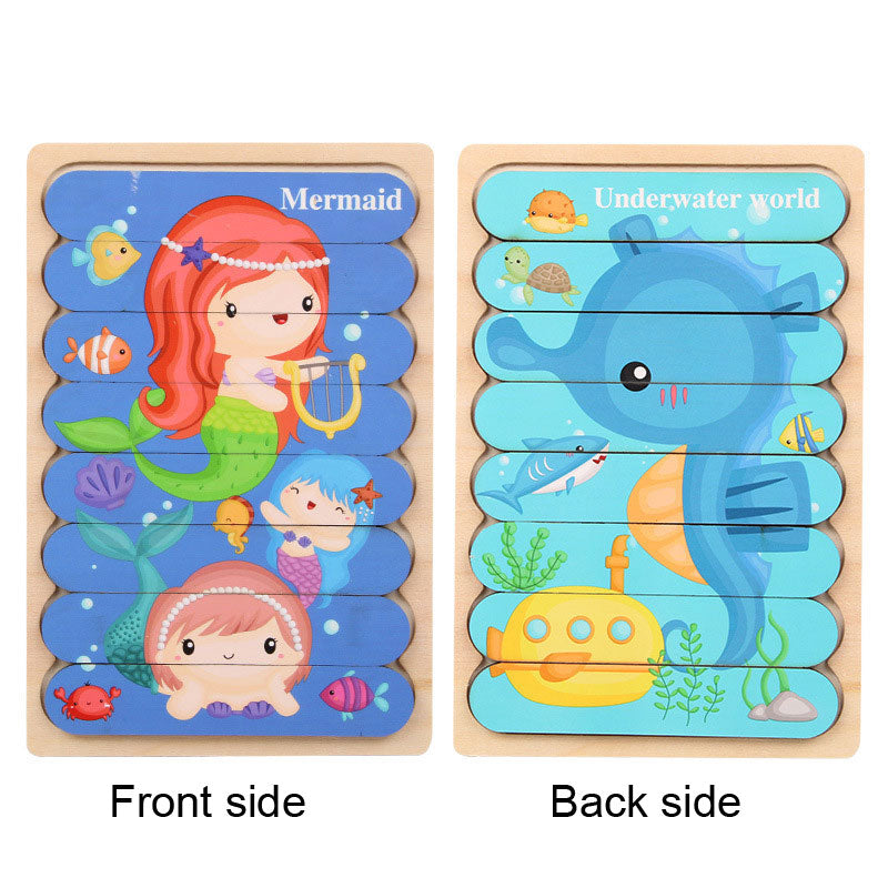 Wooden Strip Puzzle Toy for Screen-Free Learning Play