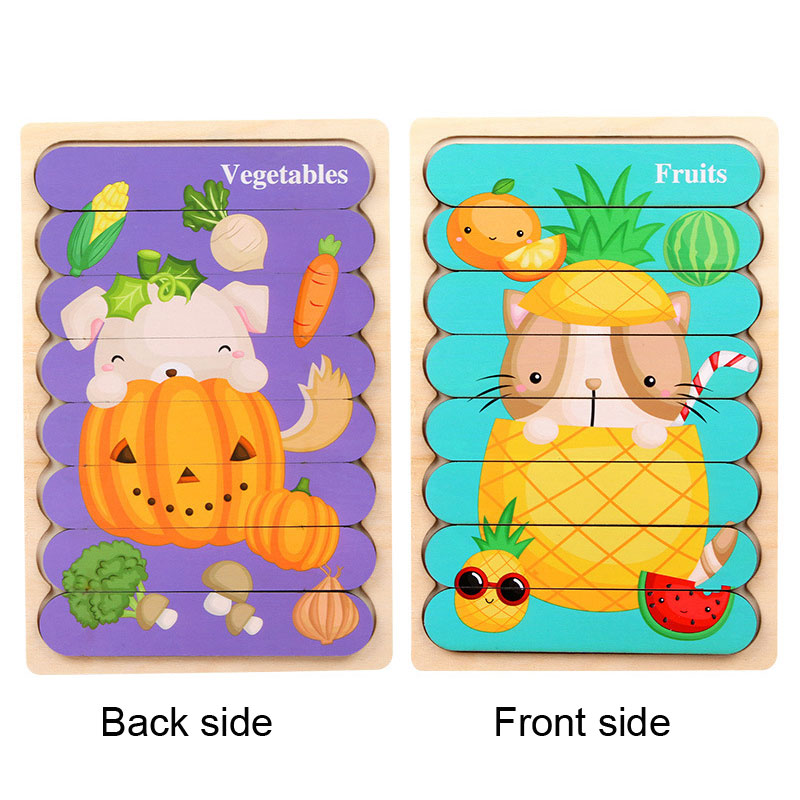 Wooden Strip Puzzle Toy for Screen-Free Learning Play