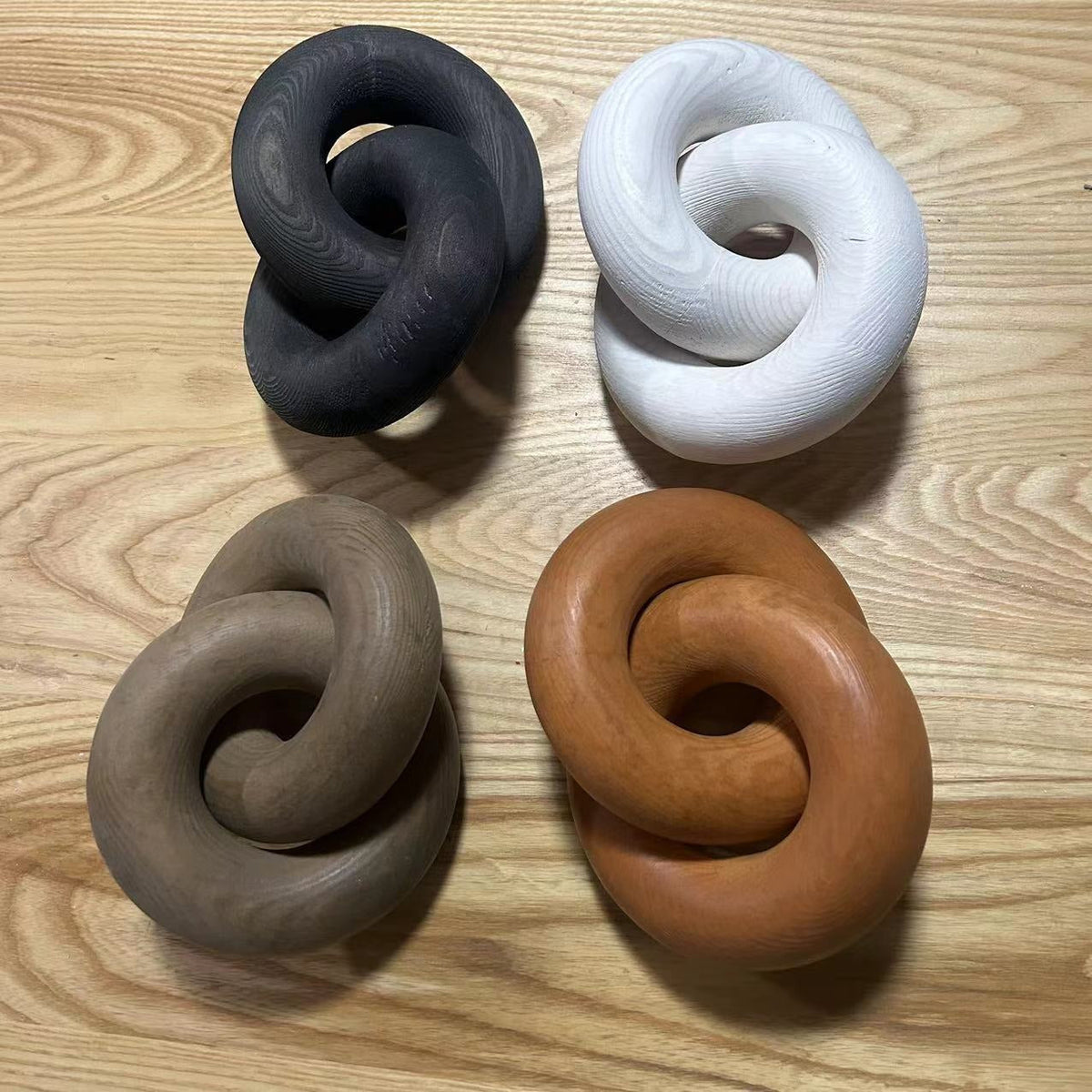 Interlocking Wooden Decor for Natural Sculptural Warmth