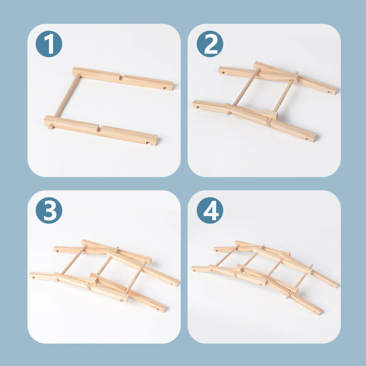 Wooden Bailey Bridge Puzzle for Hands-On STEM Play