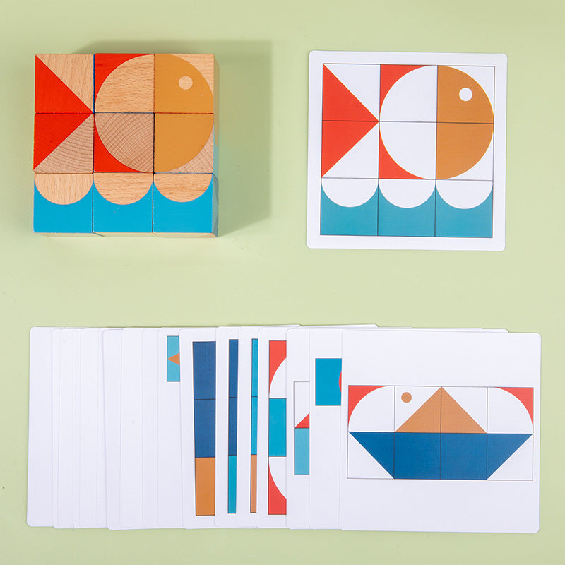 3D Wooden Puzzle Blocks for Creative Spatial Thinking