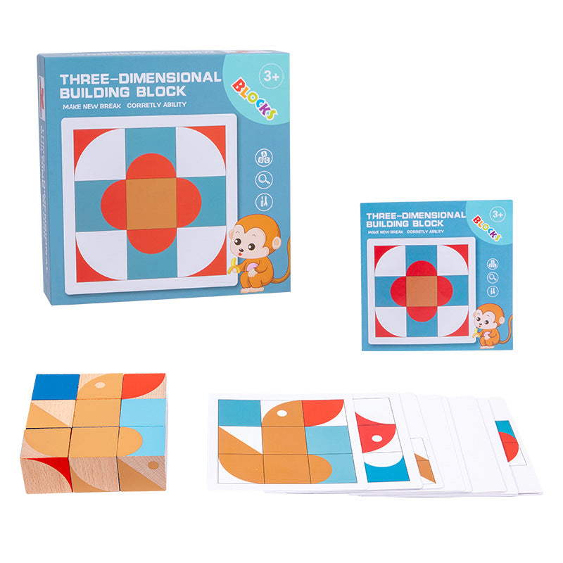 3D Wooden Puzzle Blocks for Creative Spatial Thinking