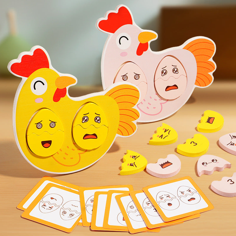Wooden Emotion Matching Game for Focus, Logic & Feelings