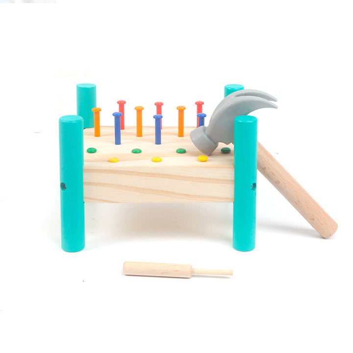Wooden Peg Hammer Toy for Fine-Motor Color Learning