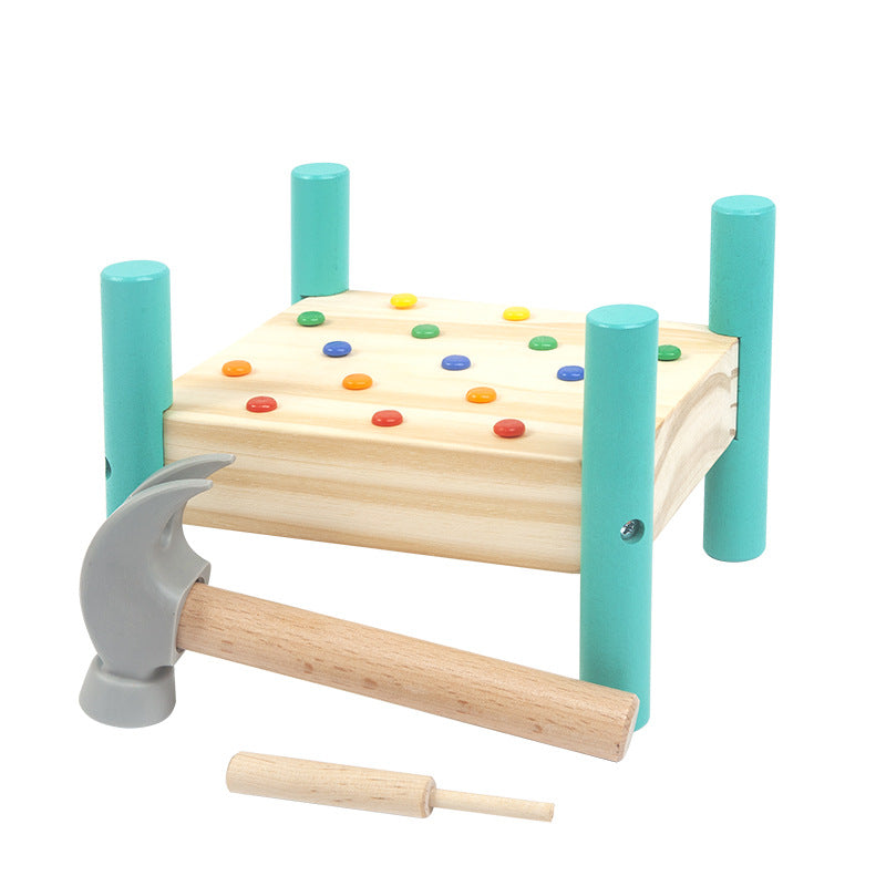 Wooden Peg Hammer Toy for Fine-Motor Color Learning