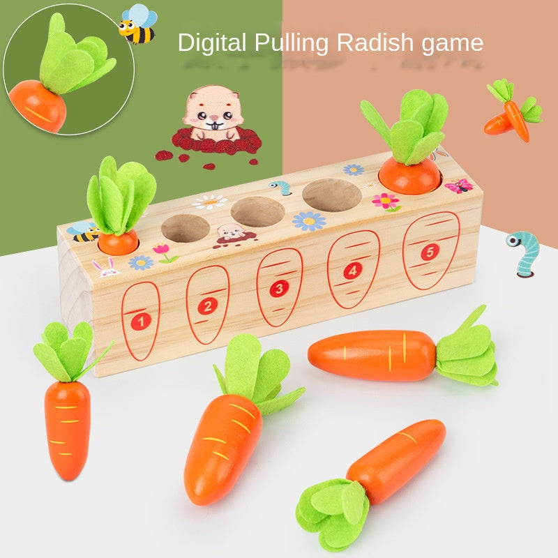Wooden Carrot Counting Game for Early Learning Play