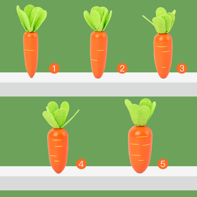 Wooden Carrot Counting Game for Early Learning Play