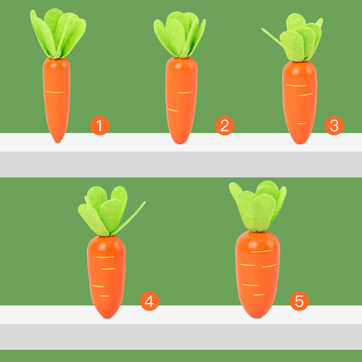 Wooden Carrot Counting Game for Early Learning Play