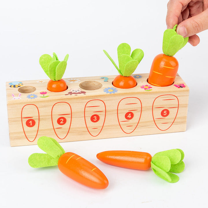 Wooden Carrot Counting Game for Early Learning Play