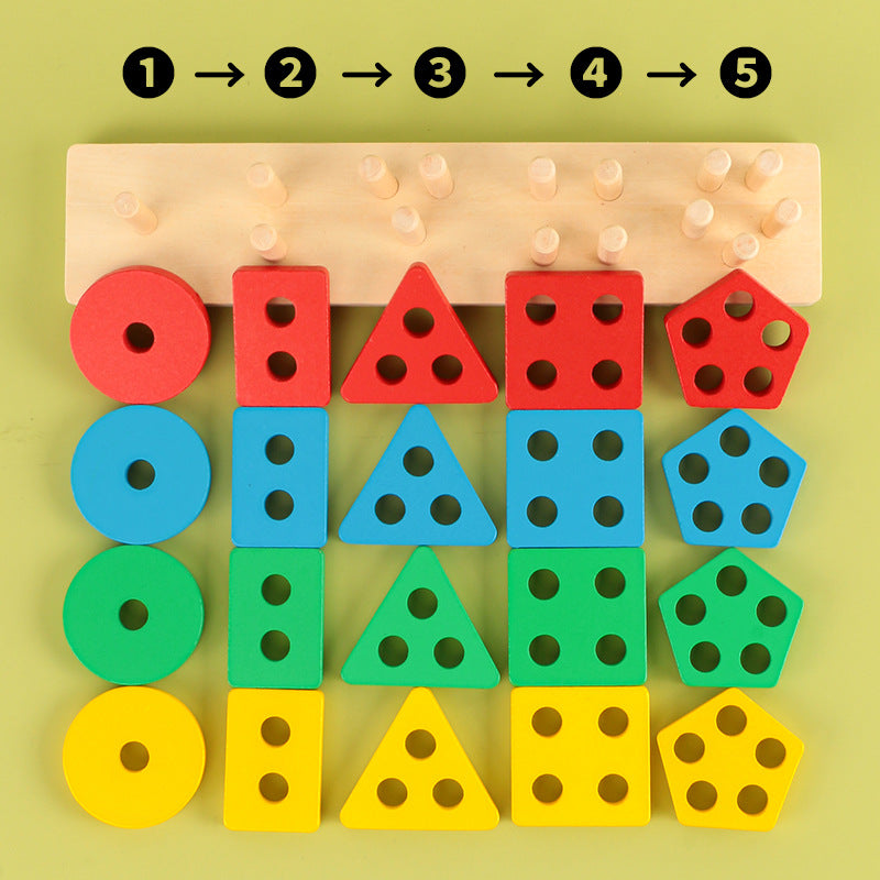 Wooden Shape Matching Puzzle for Hands-On Early Learning