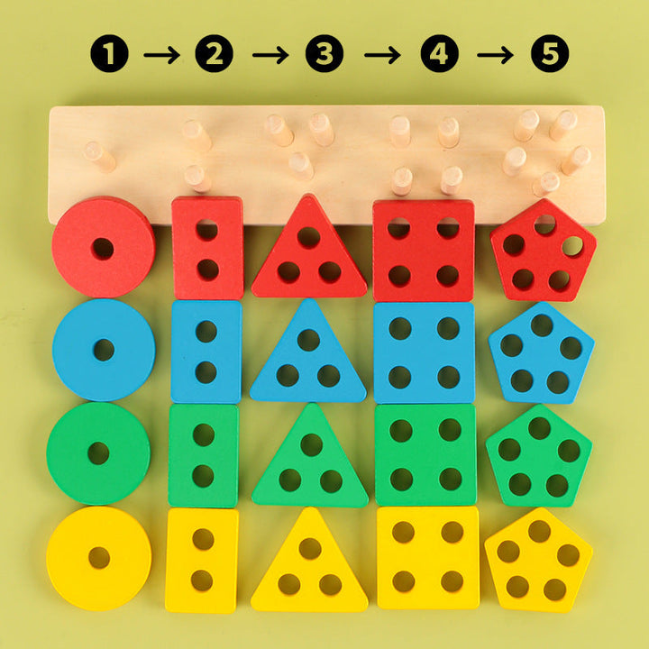 Wooden Shape Matching Puzzle for Hands-On Early Learning