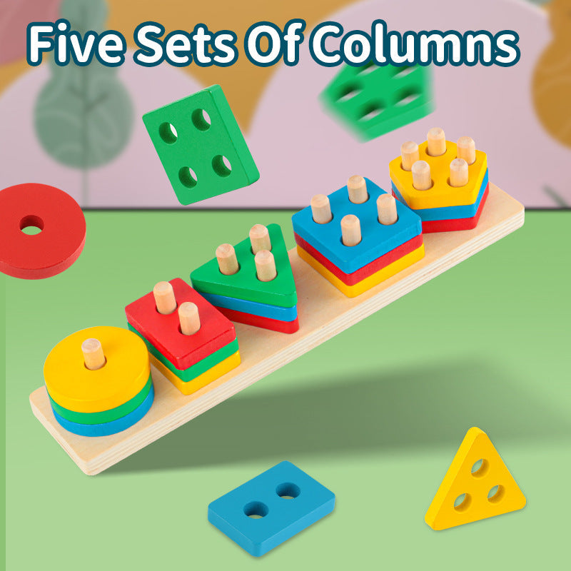 Wooden Shape Matching Puzzle for Hands-On Early Learning
