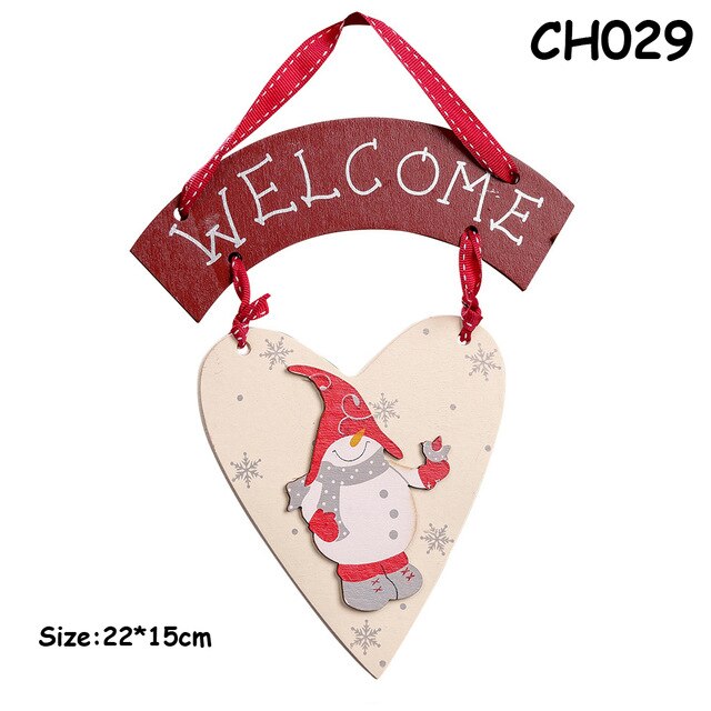 Wooden Snowman Welcome Sign for Christmas Entryway
