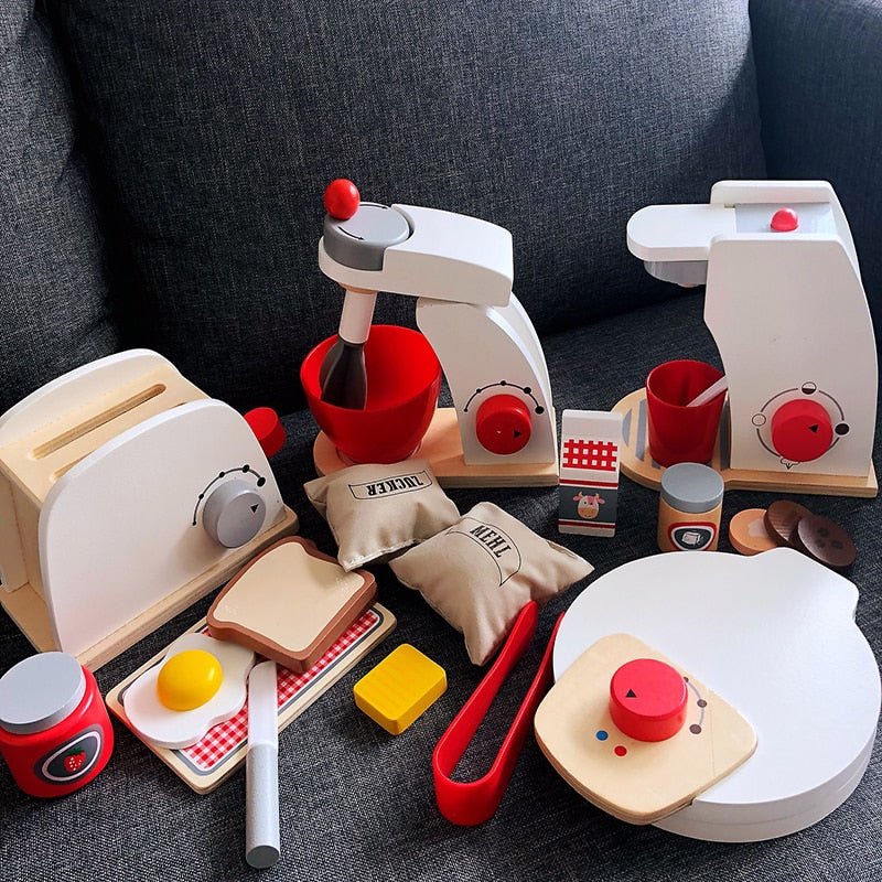 Wooden Pretend Kitchen Set for Screen-Free Learning