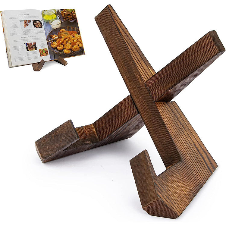 Wooden Recipe Rack Stand for Hands-Free Cooking & Display