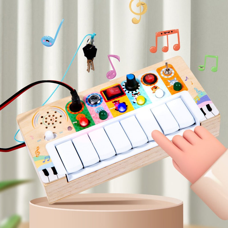 Wooden Musical Busy Board for Screen-Free Learning