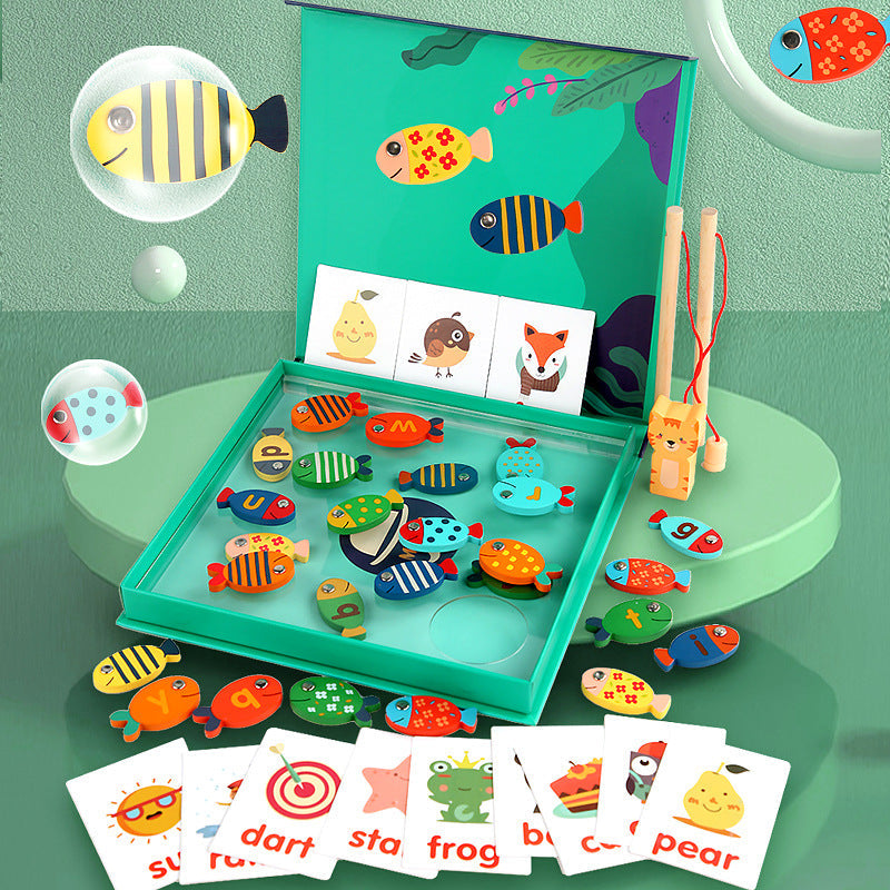 Wooden Magnetic Fishing Game for Early Word Learning