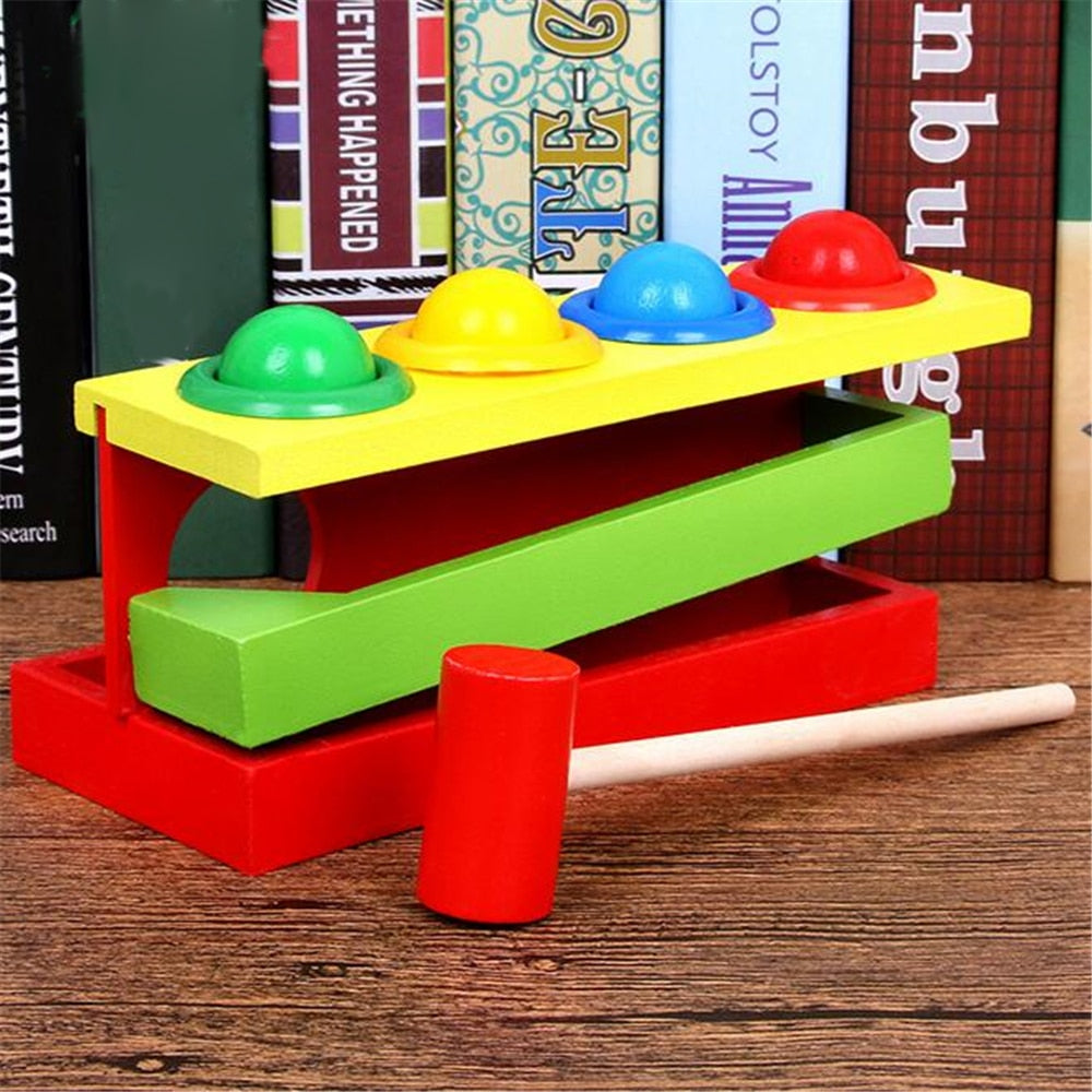 Wooden Color Matching Hammer Toy for Toddler Learning