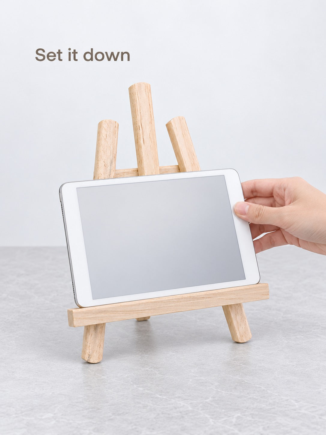 Wooden Mini Phone Stand Easel for Hands-Free Desk Viewing