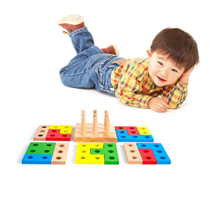 Montessori Building Blocks for Color & Shape Learning