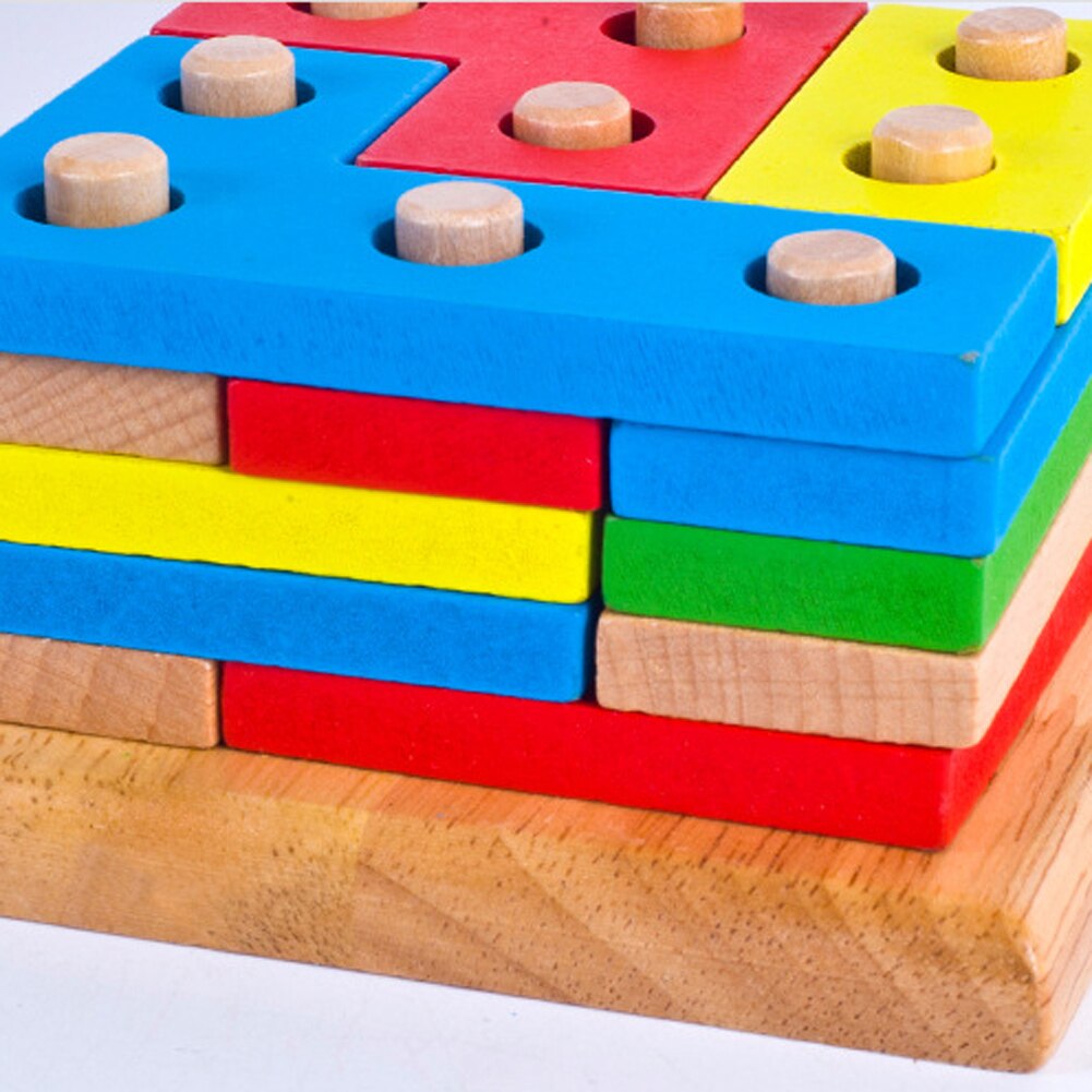 Montessori Building Blocks for Color & Shape Learning