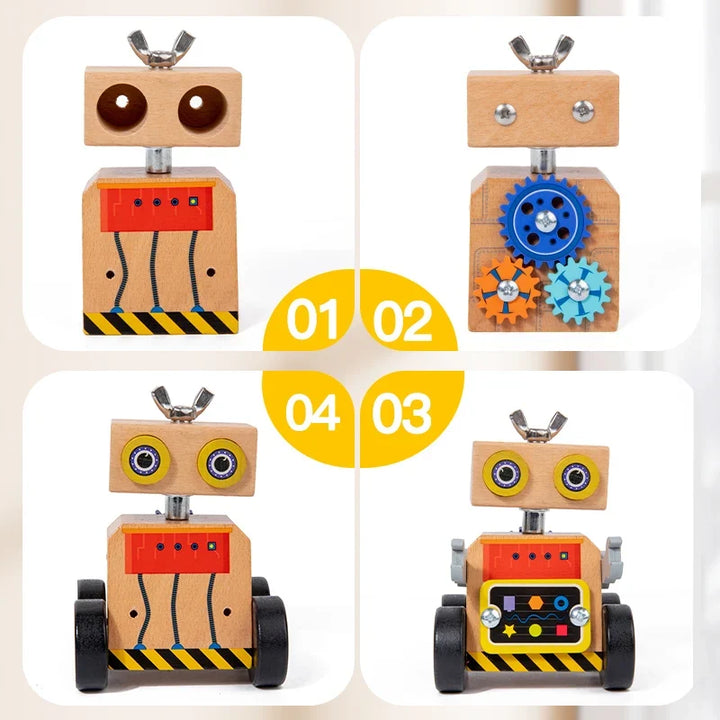Wooden Montessori Robot Toy for Hands-On Logic Learning