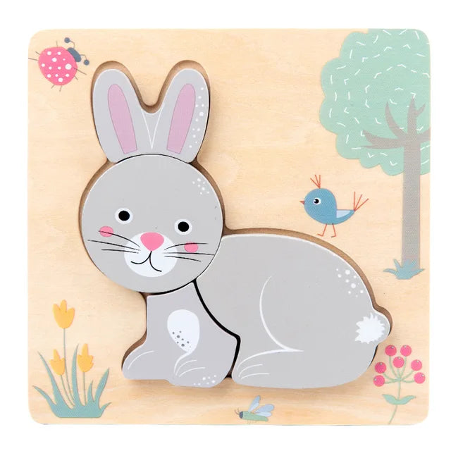 Wooden Animal Puzzle for Screen-Free Learning Play