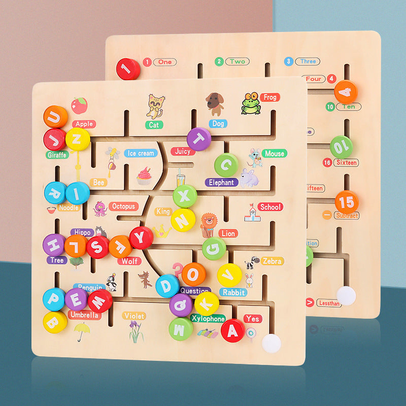 Wooden Letter Puzzle Maze for Screen-Free Learning