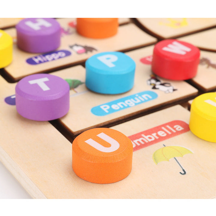 Wooden Letter Puzzle Maze for Screen-Free Learning