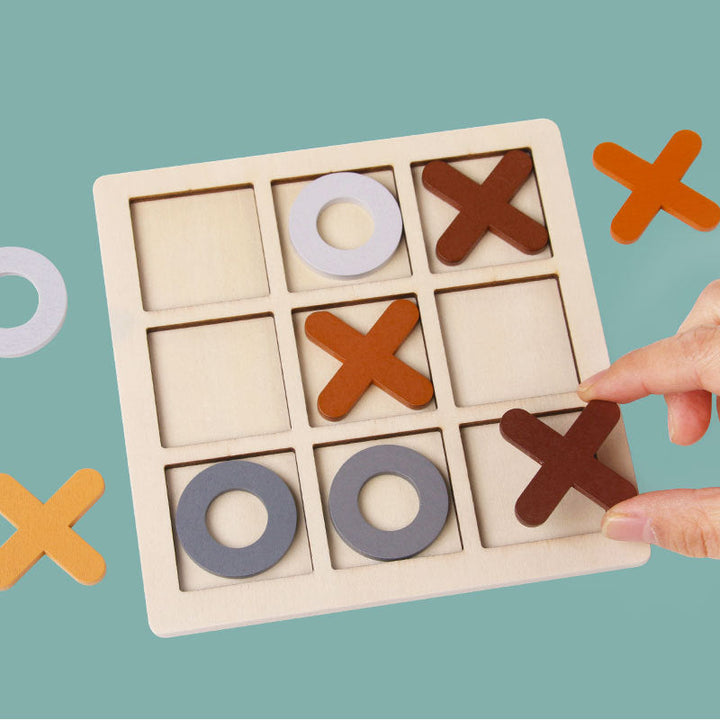 Wooden Tic-Tac-Toe Game for Screen-Free Family Fun